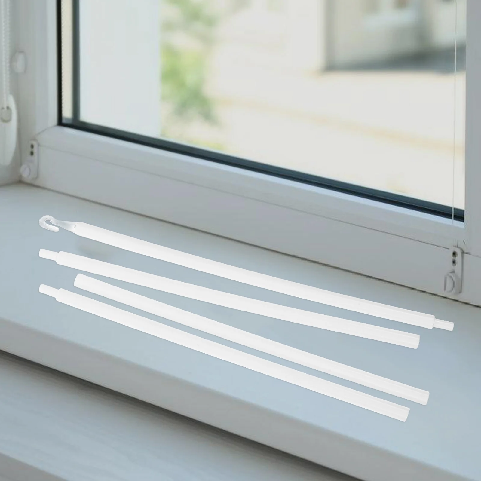 Accesorios para persianas, varilla de tracción de cortina de plástico PP, abridor de combinación larga ajustable para ventanas, hogar y oficina, 4 Uds.