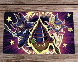 Anime YuGiOh Playmat Dark Magician Kuriboh TCG CCG Playmat Trading Card Game Mat & Free Bag Rubber Desk Mat Pad Mousepad 60x35cm