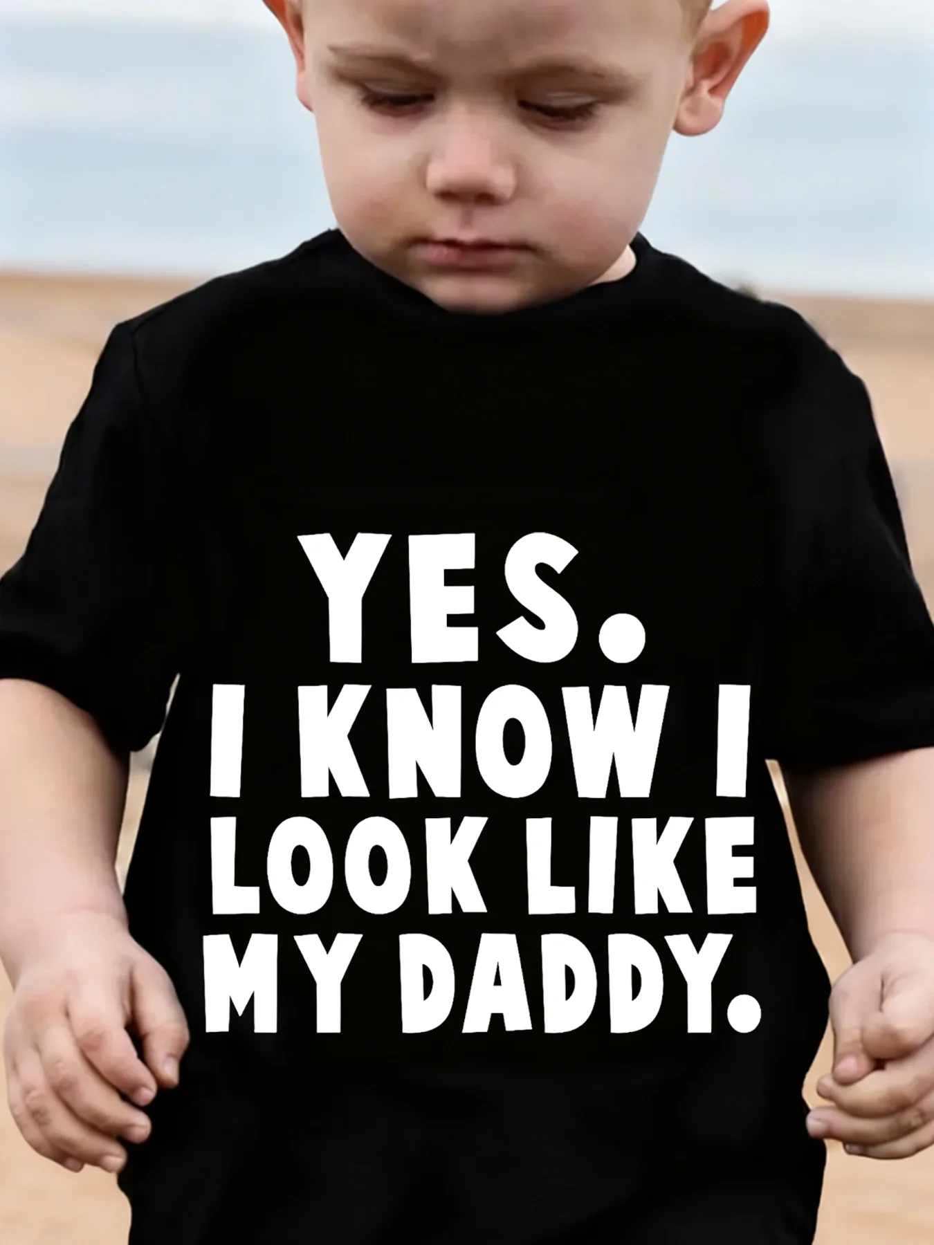 Boys Minimal Dad‑Theme Print T‑Shirt 