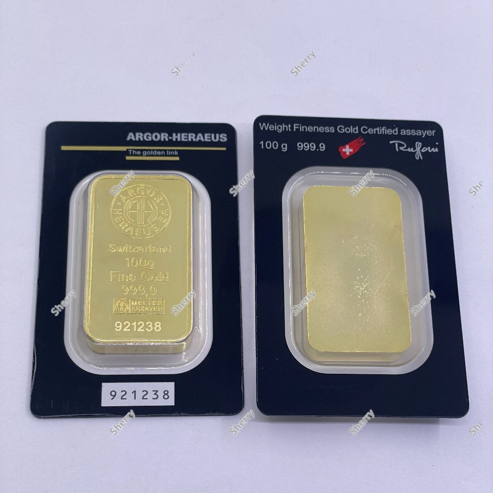 Non-Magnetic Gold Plated Metal Bar 2.5g 5g 20g 1oz Sealed Pack High Quality Metal Craft Collectibles Business Gift Souvenir Deco