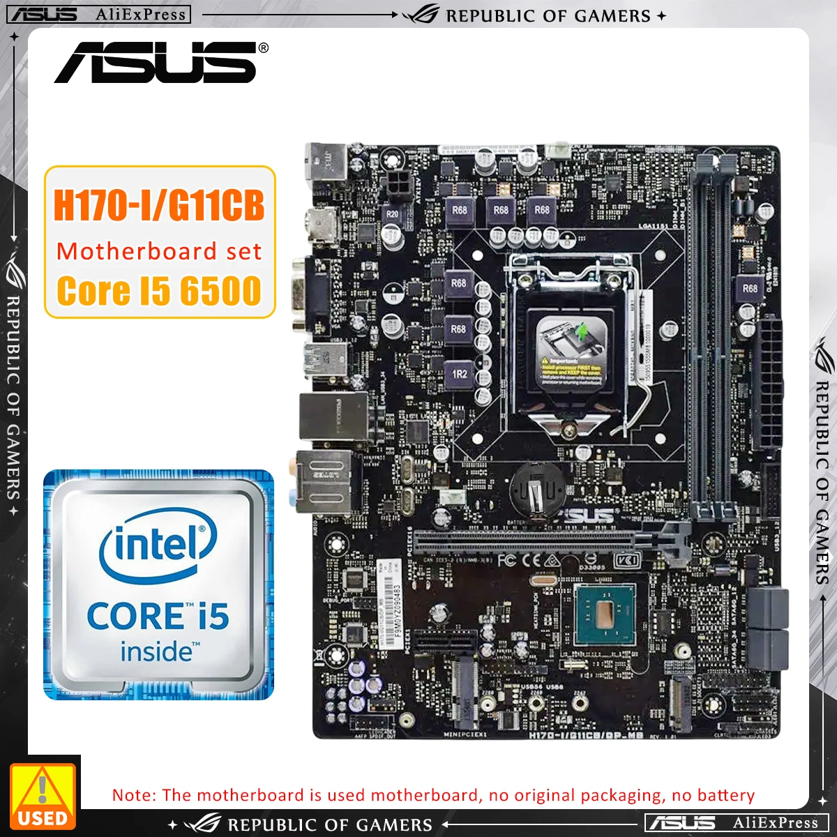 

ASUS H170-I/G11CB +I5 6500 cpu LGA 1151 Motherboard kit DDR4x2 32GB Intel H170 Motherboard USB3.0 Micro ATX