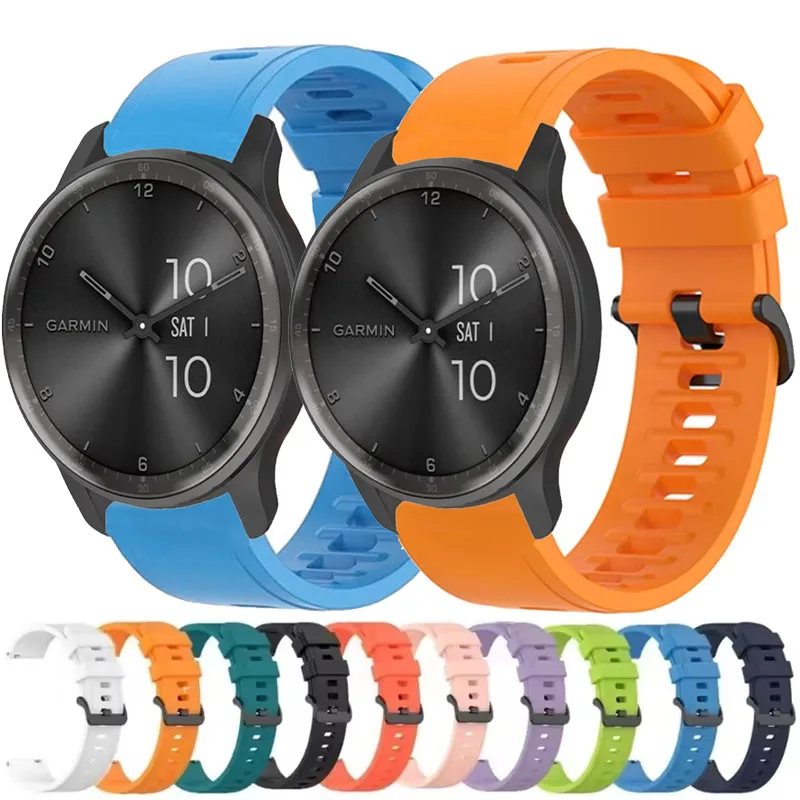22mm 20mm Silikonarmband für Garmin Vivomove Sport/Style/Luxe/Trend/HR Sportband für Garmin Forerunner 70 170 245 255 265 645