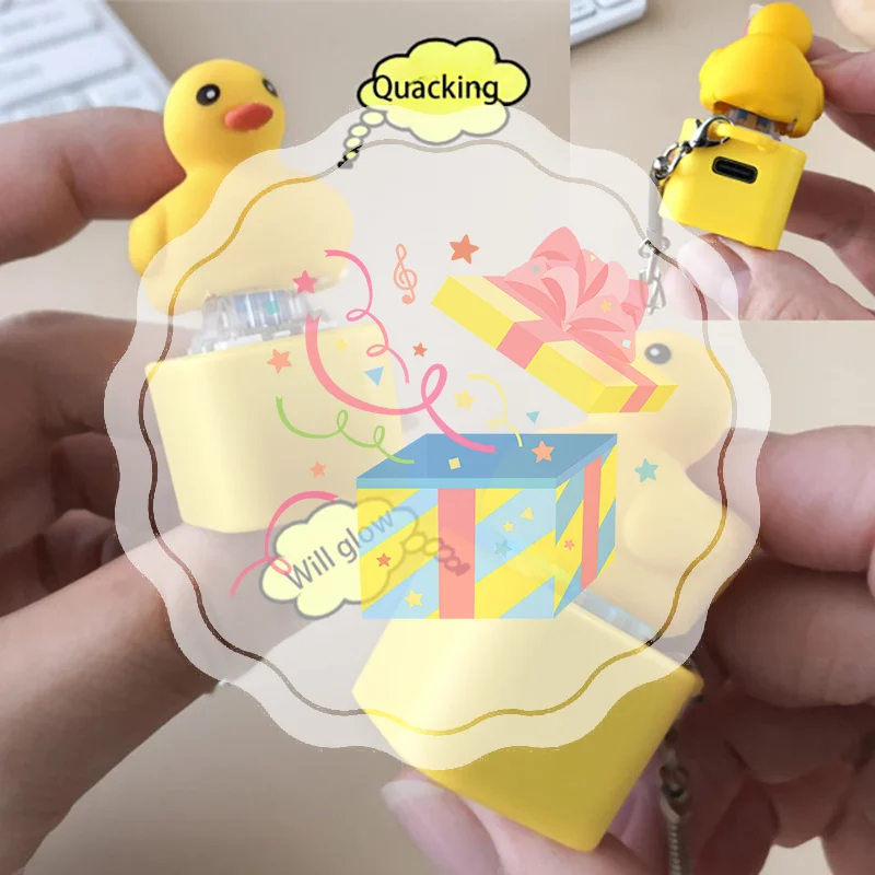 

Игрушка-утка, игрушка-непоседа, перезаряжаемая игрушка-утка, брелок для снятия стресса, сенсорная игра, скрипучий домашний декор для сумки и столешницы