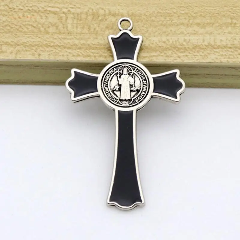 Vintage Holy Jesus for Cross Pendant Metal Art Religious Hanging Charm Gift Supp Dropship