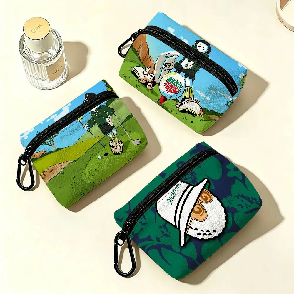 Fashion Brand M-Malbon G-Golf Lightweight Oxford Fabric Coin Purse Carabiner Hook Design Mini Card Key Organizer Bag