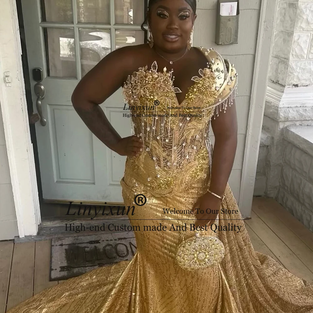 Gorgeous Sparkly Prom Dresses for Woman Glitter Sequin Mermaid Wedding Party Gown Customized Plus Size vestidos de cerimônia