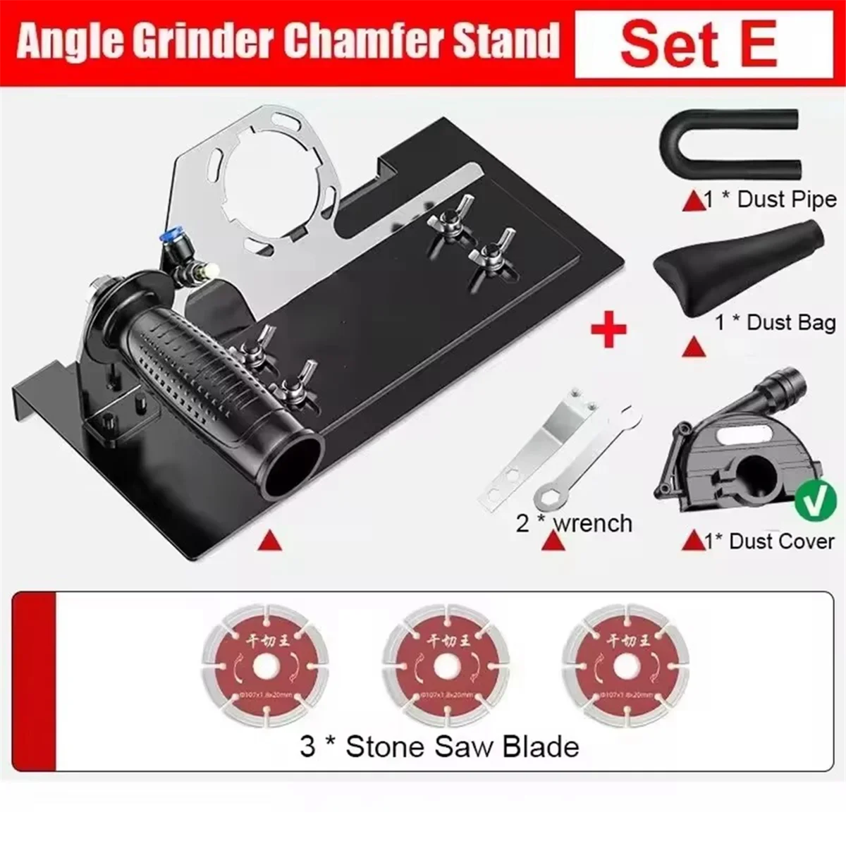 

A002 Angle Grinder Cutting Tiles Stand 100-125type Attachment Stone Trimming Bracket Support Tools, Set B