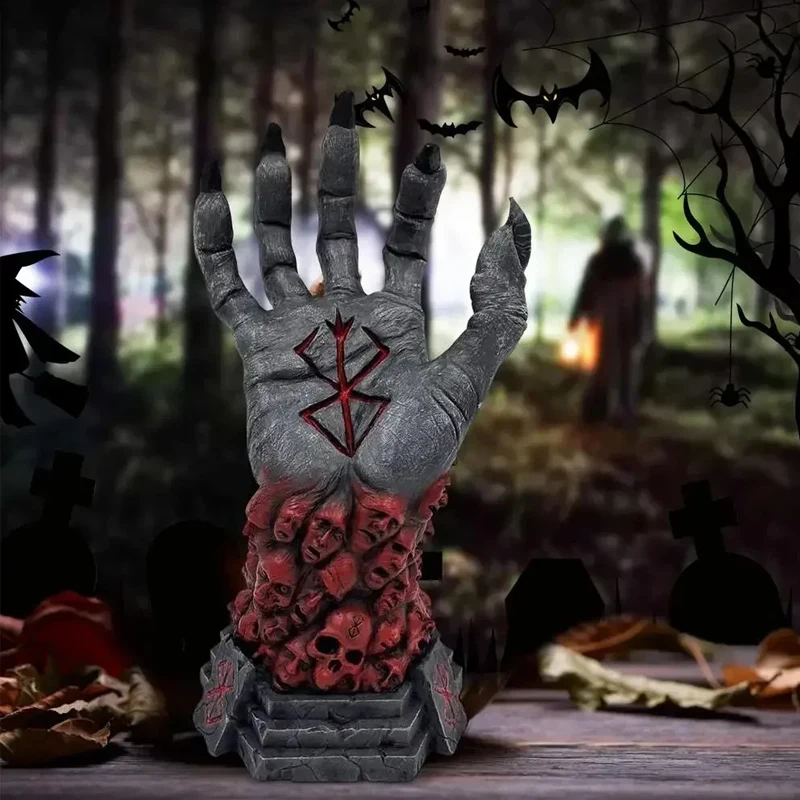 Halloween Devil Hand Figurine Berserk Hand Of God Anime Figure Hand Of God Statue Collectible Model Doll Toys Gift Home Decor