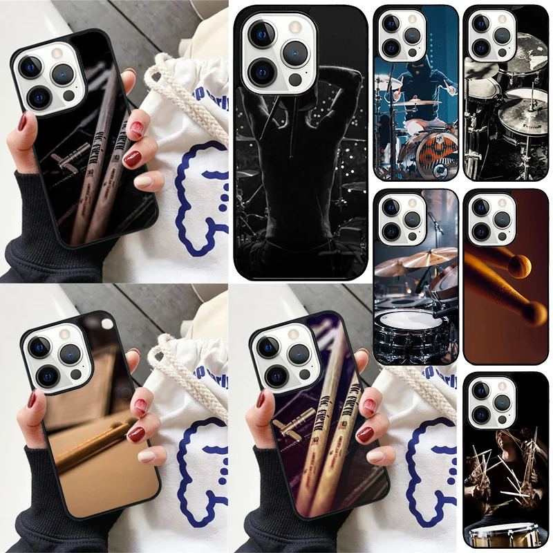 Drum Rock Drummer Musician Drumsticks Cover For iPhone 16 13 14 15 Pro Max 12 Mini 11 15 Pro Max 7 8 Plus Max Phone Case