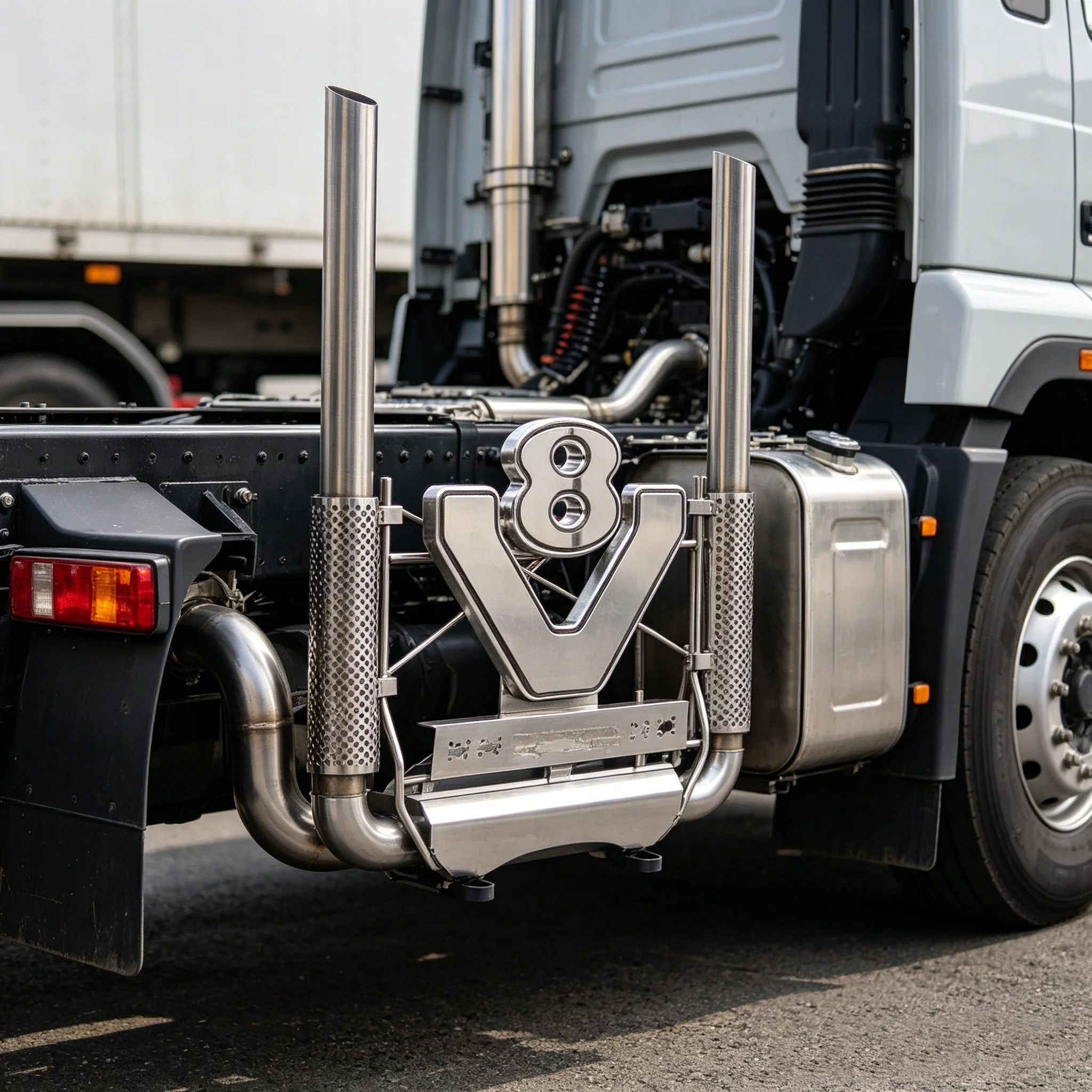 

RC 1/14 LED V8 LOGO Exhaust Chimney Smoke Pipe for Tamiya Dump Truck for SCANIA MAN VOLVO Tractor Trailer Truck DIY Parts