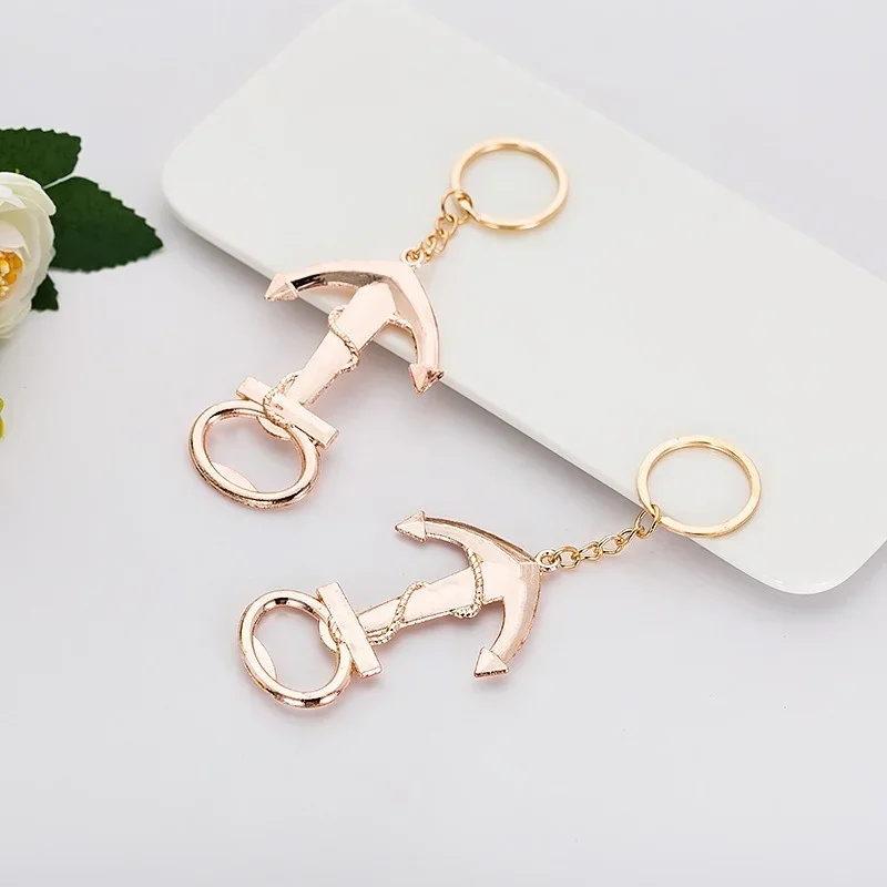 Anchor Wedding Favors for Guests Openers Anchor Shape Beer Bottle Opener Keychain Retro Beer Opener Keychain Gadgets Key Ring