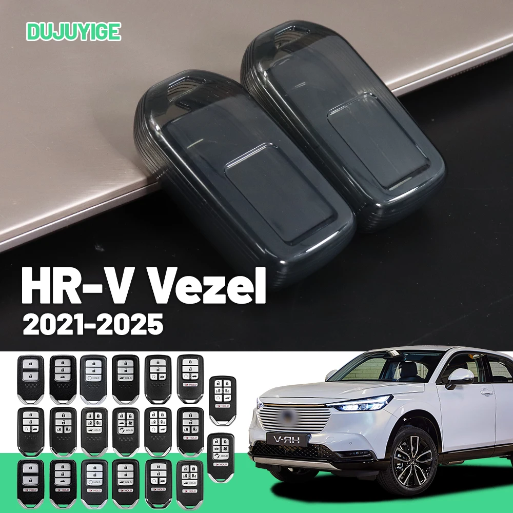Clear TPU Car Key Case For Honda HR-V Vezel 2021-2026 Key Fob Cover Protector Shell Auto Accessories 2022 2023 2024 2025