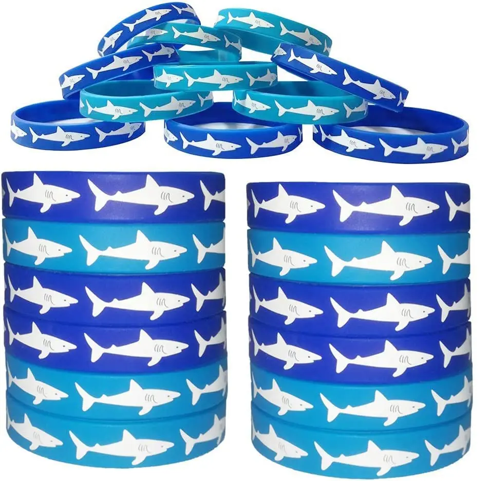 

10-50pcs Shark Rubber Bracelet Shark Party Decoration Supplies Kids Birthday Favors