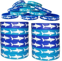 10-50pcs Shark Rubber Bracelet Shark Party Decoration Supplies Kids Birthday Favors