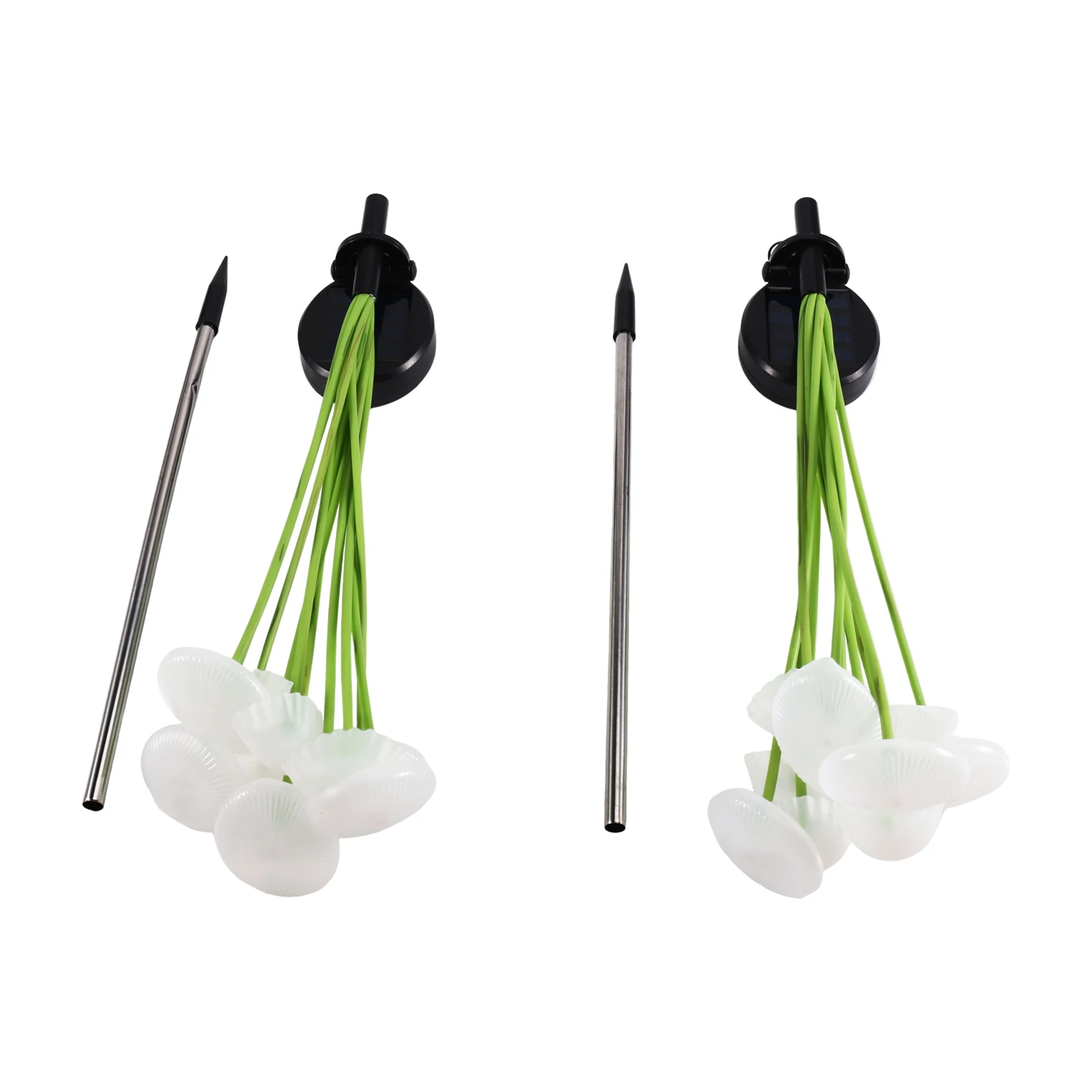 N96R Solar Mushroom Jellyfish Stake Lamps 2Pcs LED Solar Mushroom Outdoor Garden Decor Lights For Pathway A