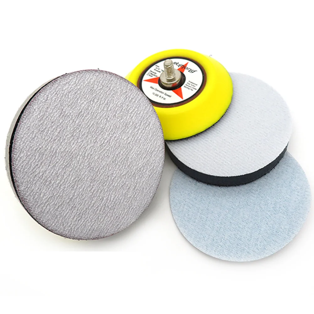 3 Inch 60-1200 Grit Disc Flocked Backing Sandpaper White Sand Dry Sanding discs Leather Dry Grinding Metal Car Sanding Polishing