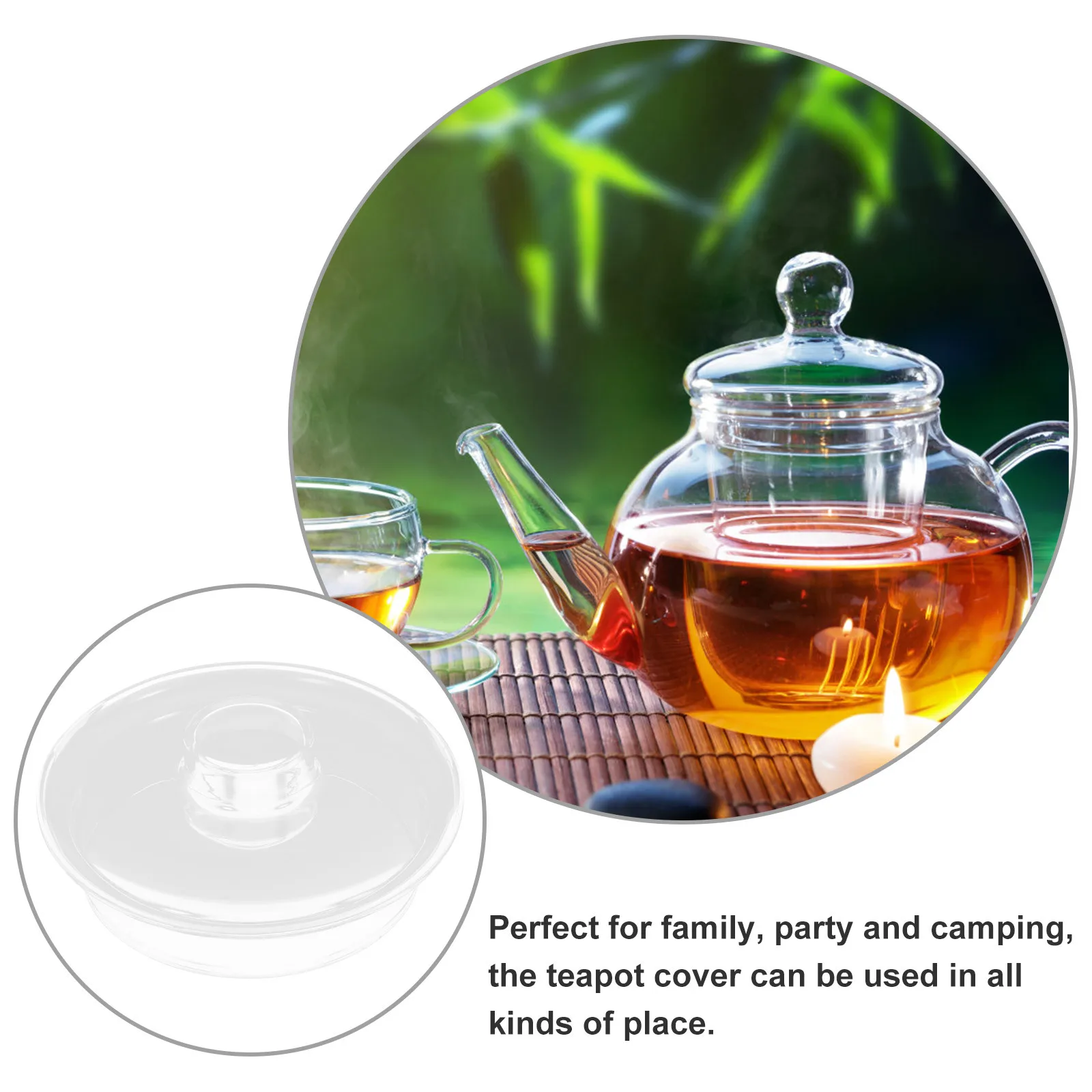 

Glass Tea Kettle Lid Clear Transparent Replacement Lid Easy Clean Leak Proof Cover Suitable for Home Party