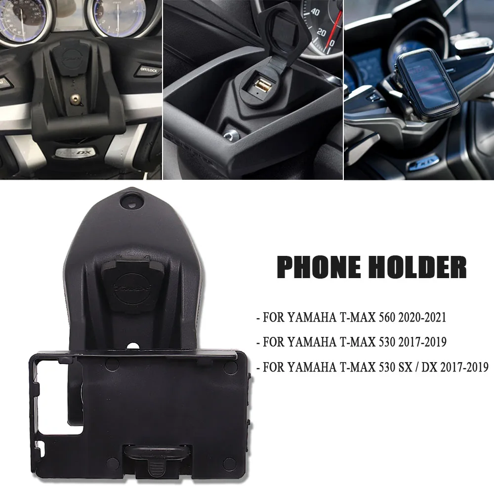 2017-2021 FOR YAMAHA TMAX T-MAX 560 / 530 DX SX Motorcycle Phone Navigation Bracket Wireless USB Charging Port Converter Holder