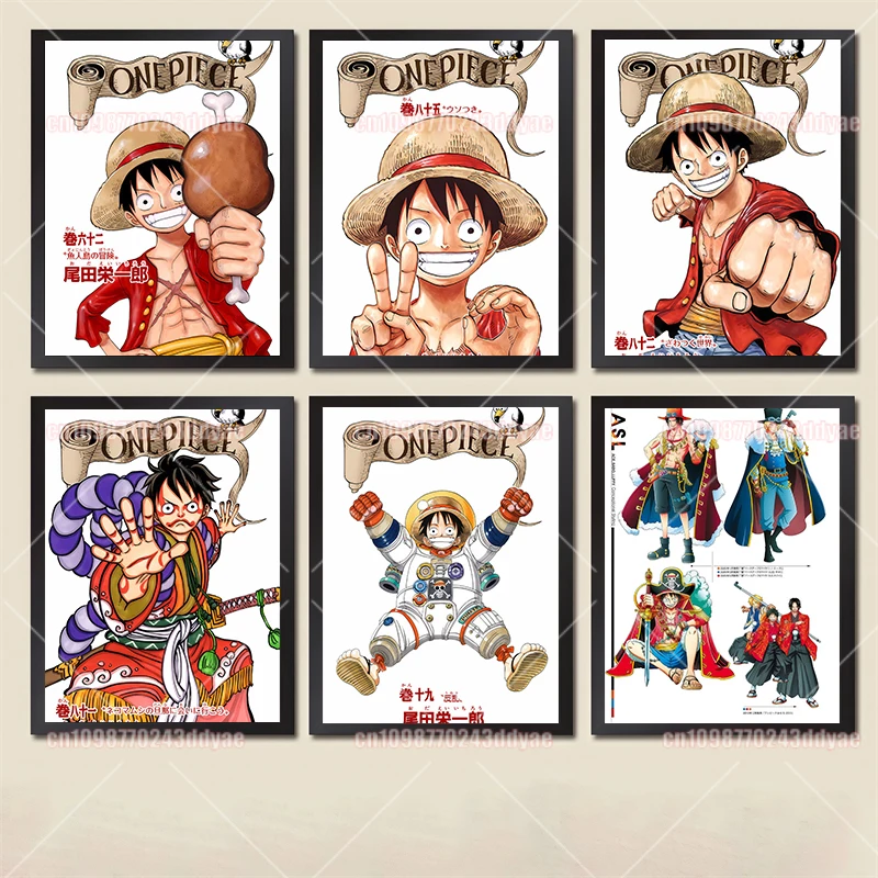 

Anime One Piece Poster Frameless Home Decor Canvas Painting Picture Monkey D. Luffy Character Wall Art Print Living Room