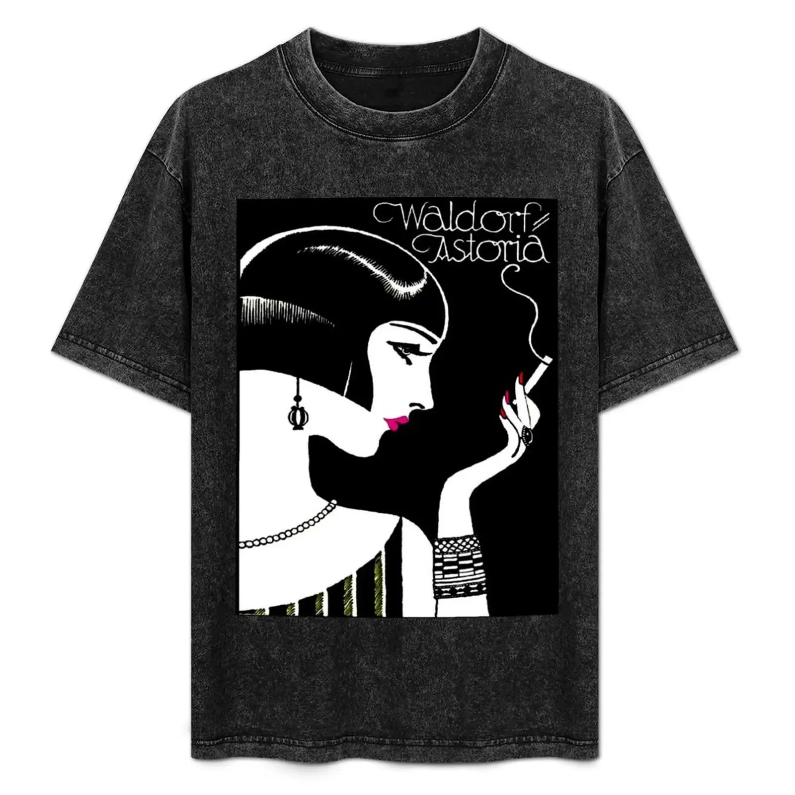 

WALDORF ASTORIA : Vintage Hotel Advertising Print T-Shirt funny meme t-shirts vintage clothes vintage funny t shirts for men