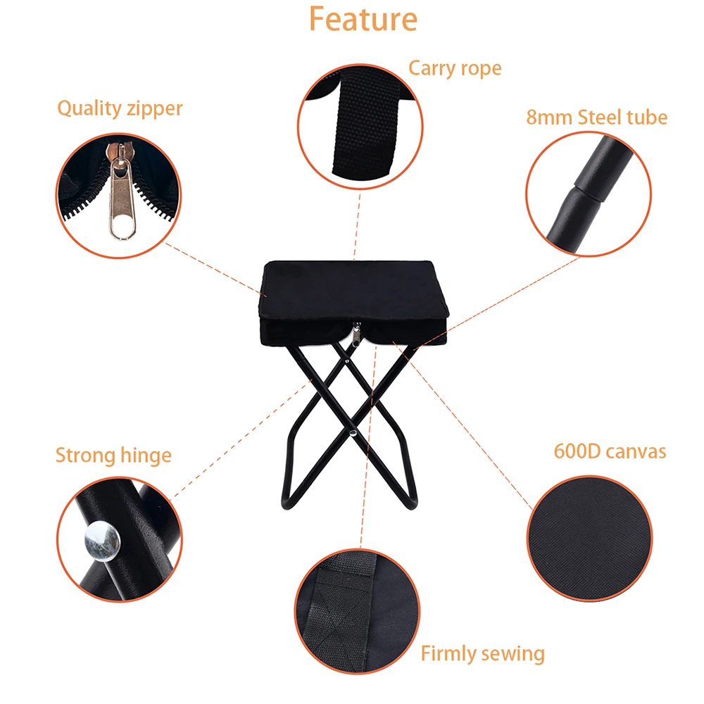 Camping Folding Chair Camptool Handheld Stool Lightweight Beach Fishing Chair For Outdoor Hiking Climbing