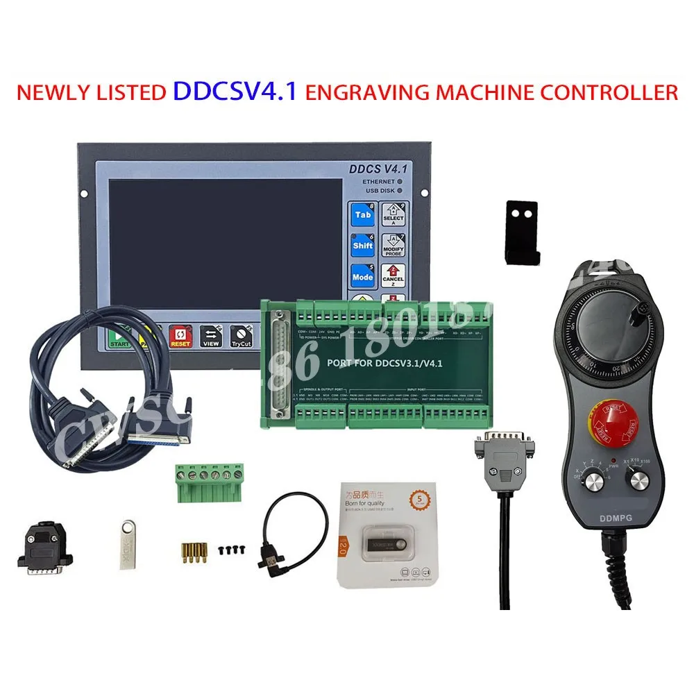 New 4axis offline motion controller DDCSV4.1 engraving and milling machine control system emergency stop electronic handwheelMPG
