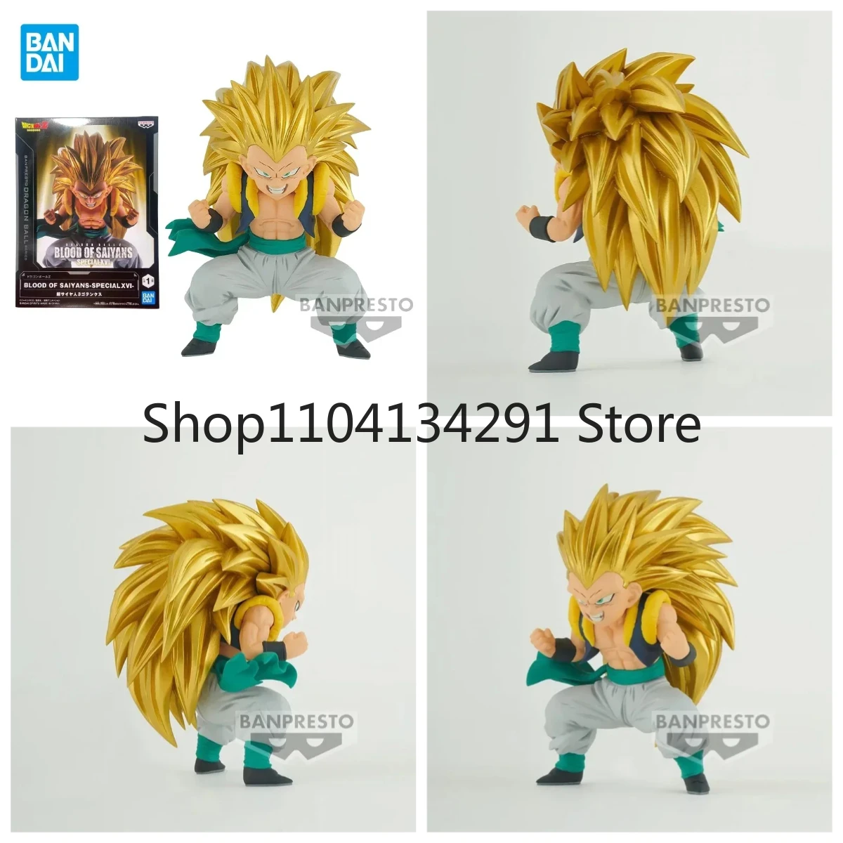 

Authentic Original Japanese Version Golden Cat Bandai Eyeglass Factory Dragon Ball Z Super Saiyan 3 Gotenks Premium Figure
