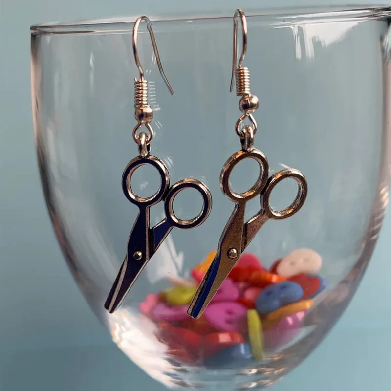 Scissor dressmaking hairdresser sewing dangler earrings Fun Funky Bespoke earrings Y2K Boho Style