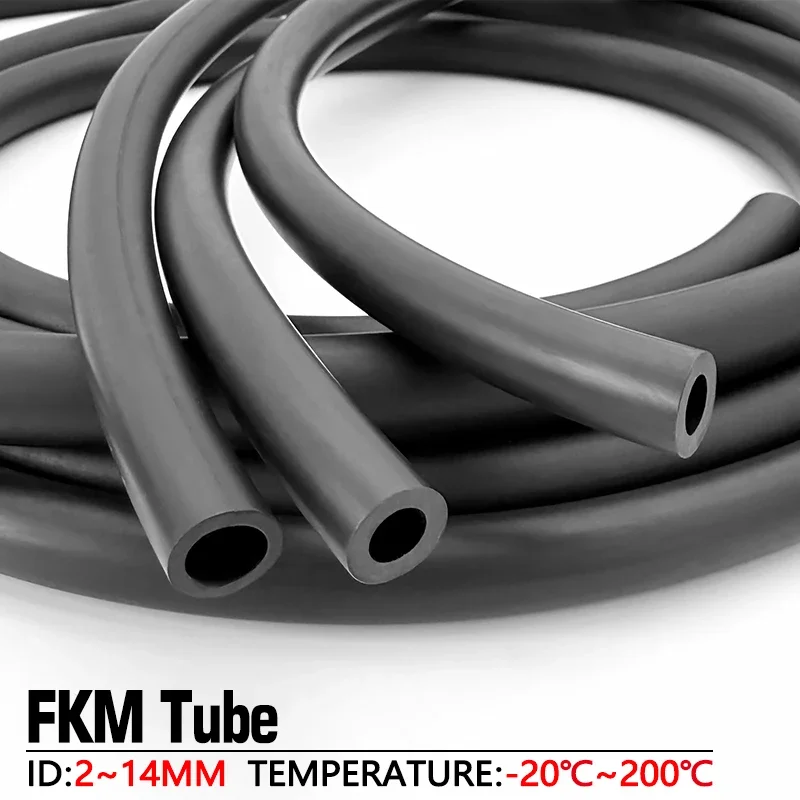 FKM Vitons Rubber Hose Oil Corrosion Resistant Anti-Aging Fuel Tube ID 2-14mm for Auto Car Engine Automotive Fuel System
