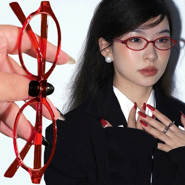 Small Oval Frame Glasses Women Y2K Vintage Anti-blue Light Eyeglasses Spicy Girls Work Read Computer Spectacle Eyewears Goggle