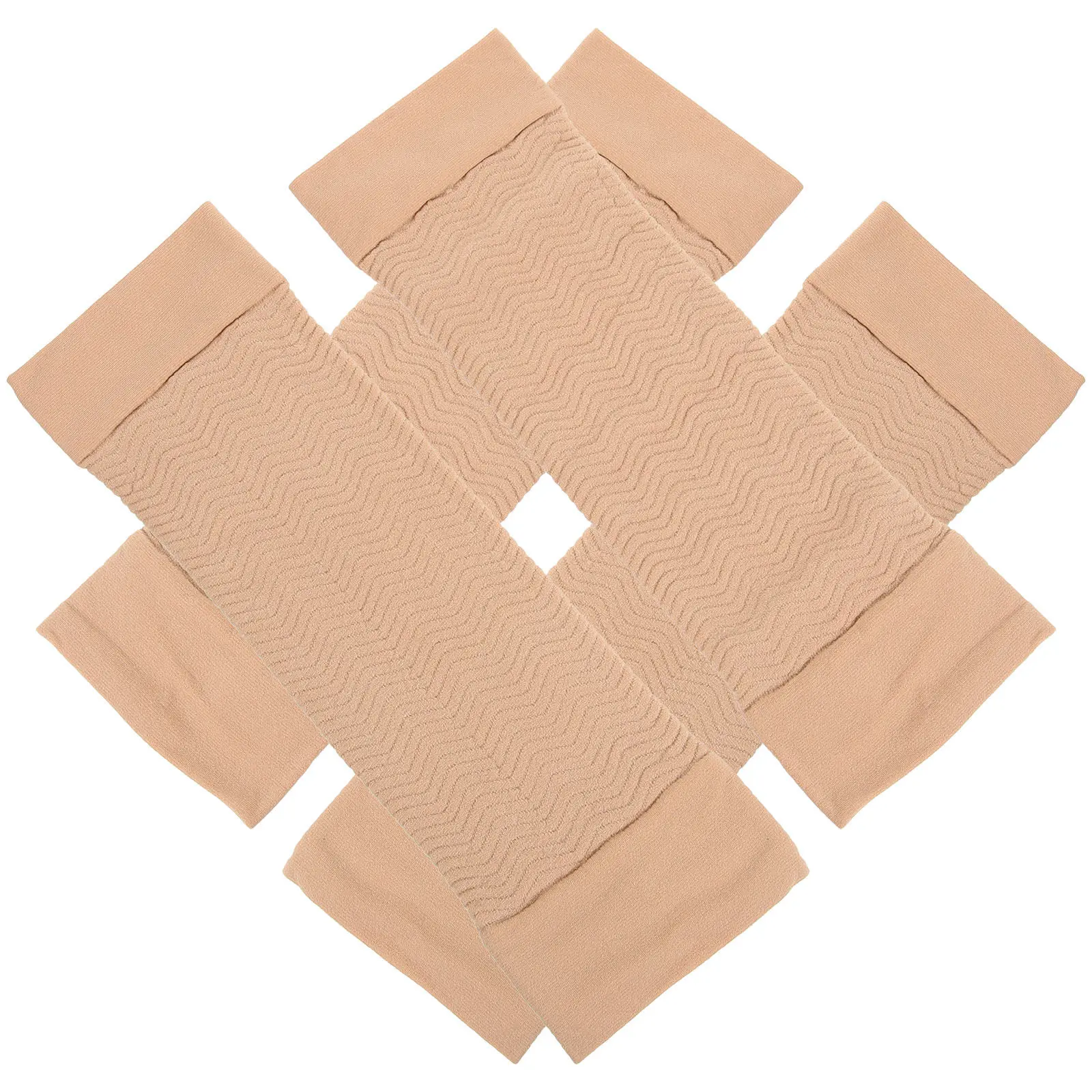 2Pairs Compression Arm Shaper Sleeves Skin-Color Slimming Elastic Support Improve Tone Muscle Strength Workout Fitness Protector