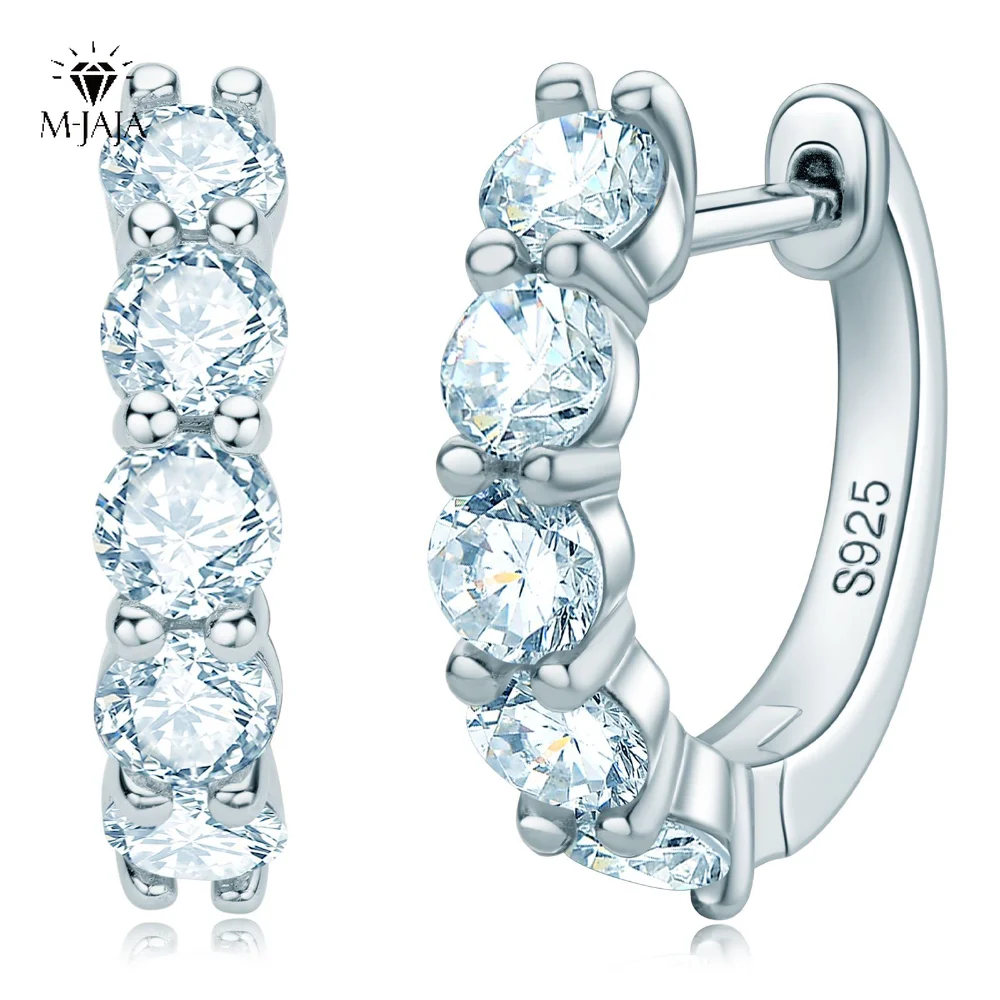 

M-JAJA 2ct Moissanite Hoop Earring Diamond Earrings for Women 18K Rose/Yellow/White Gold Plated 925 Sterling Sliver Fine Jewelry
