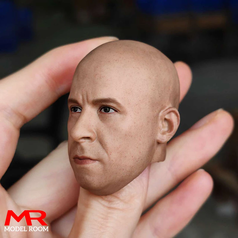 1/6 Scale Vin Diesel Head Sculpt Bald Male Soldier Head Carving Model Fit 12'' Soldier Action Figure Body Doll