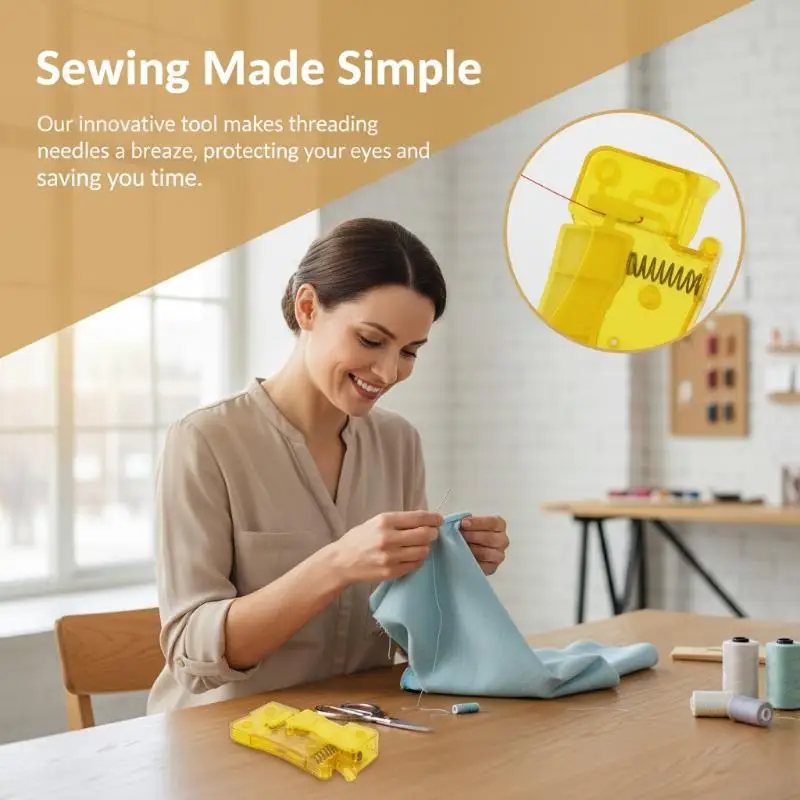Automatic Needle Threader For Sewing DIY Crafting And Home Sewing Supplies Quick Threading Tool For Hand Sewing