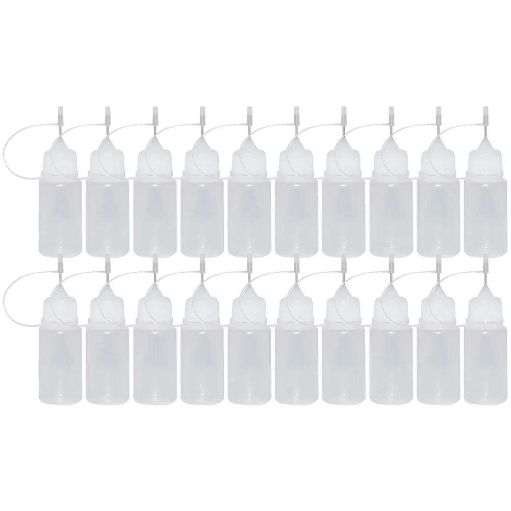 

30 Pcs Oil Bottle Glue Squeeze Applicator Precision Tip Bottles Paint Stainless Steel with Pointed