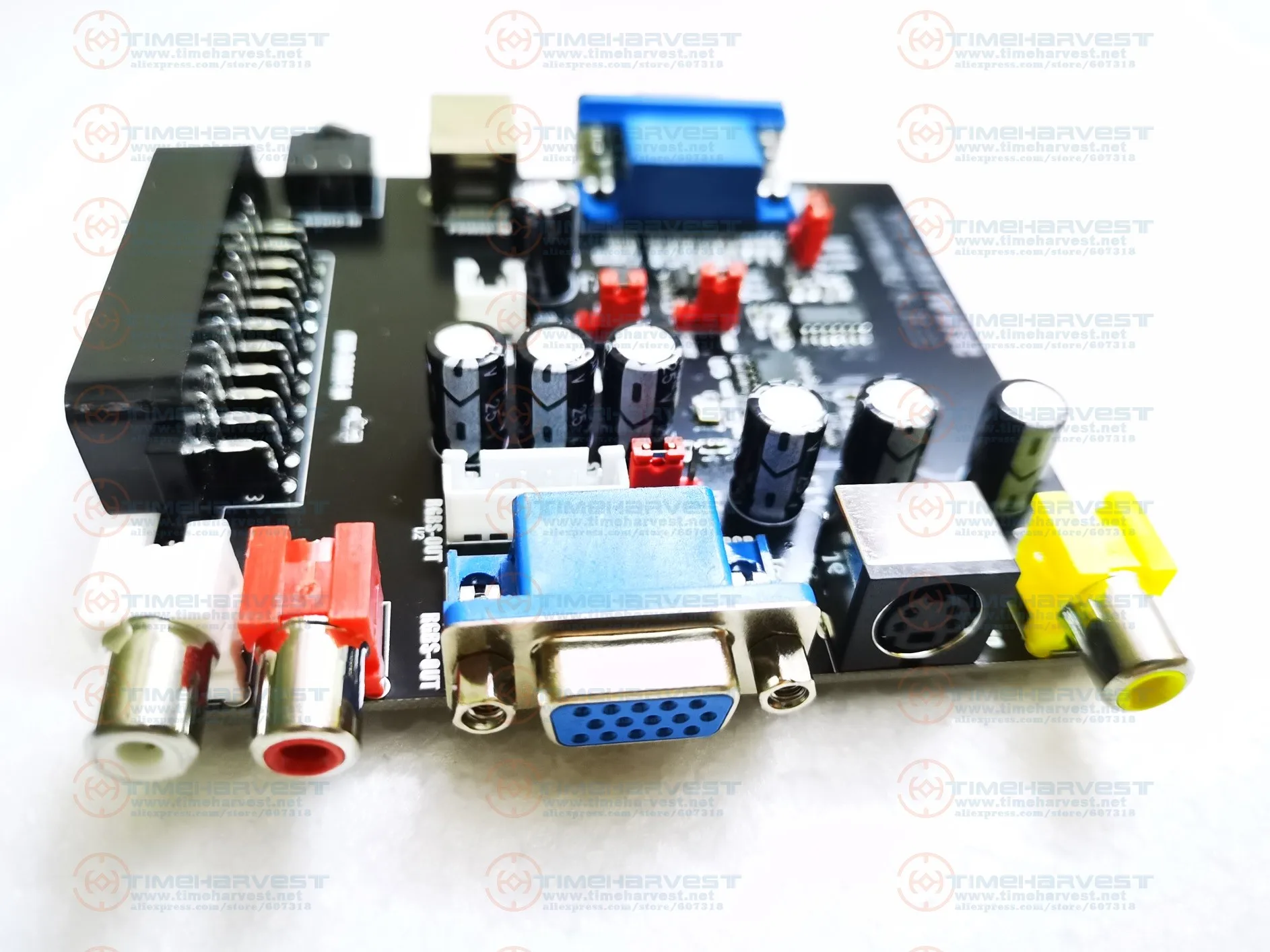 Video Signal Converter, SCART Input, 15P, 15Khz, RGBS, VGA Input to NTSC, S-Video Output, AV Output, PCB