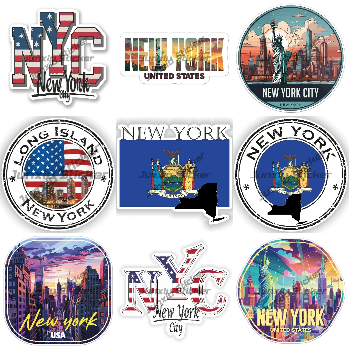 

Creative America New York Flag Stickers Premium Quality Waterproof Vinyl Decals PVC Boat Accessories Style for Car Body Bumper