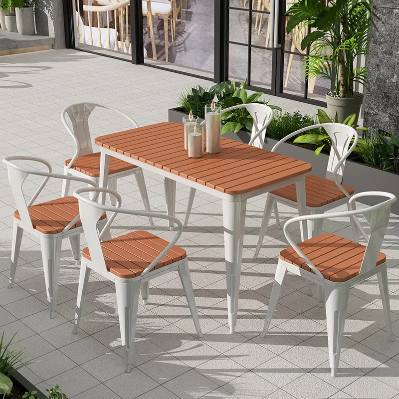 Kaffee Garten Esszimmer Restaurant Tisch und Stuhl setzt Holz stuhl Holz möbel Esszimmer Set moderne Innenhof Terrasse im Freien