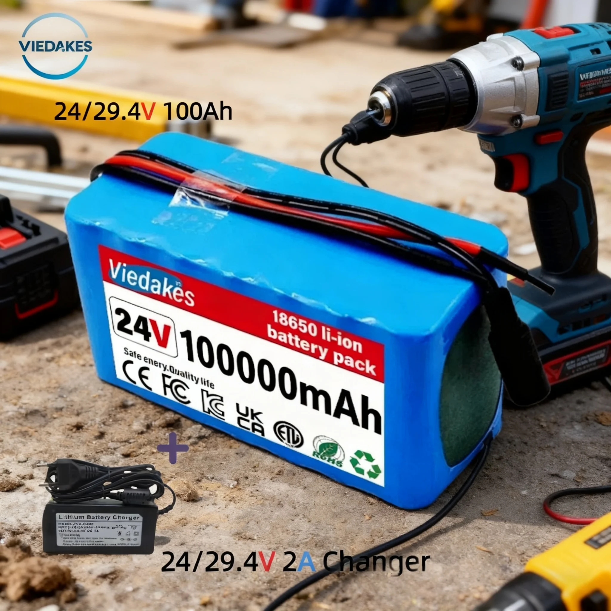 

New 24V 10Ah/13Ah/15Ah/20Ah/25Ah/30Ah/35Ah 7S3P-10P 18650 Lithium battery pack 750W With BMS For E-tools+29.4V Charger