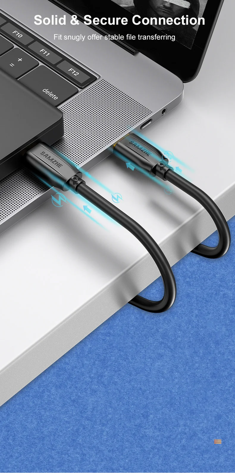 SAMZHE Festplatte Externe Kabel USB Micro B Kabel HDD Kabel Micro Datenkabel SSD Sata Kabel für Festplatte micro B USB 3,0 Kabel – Detail 6
