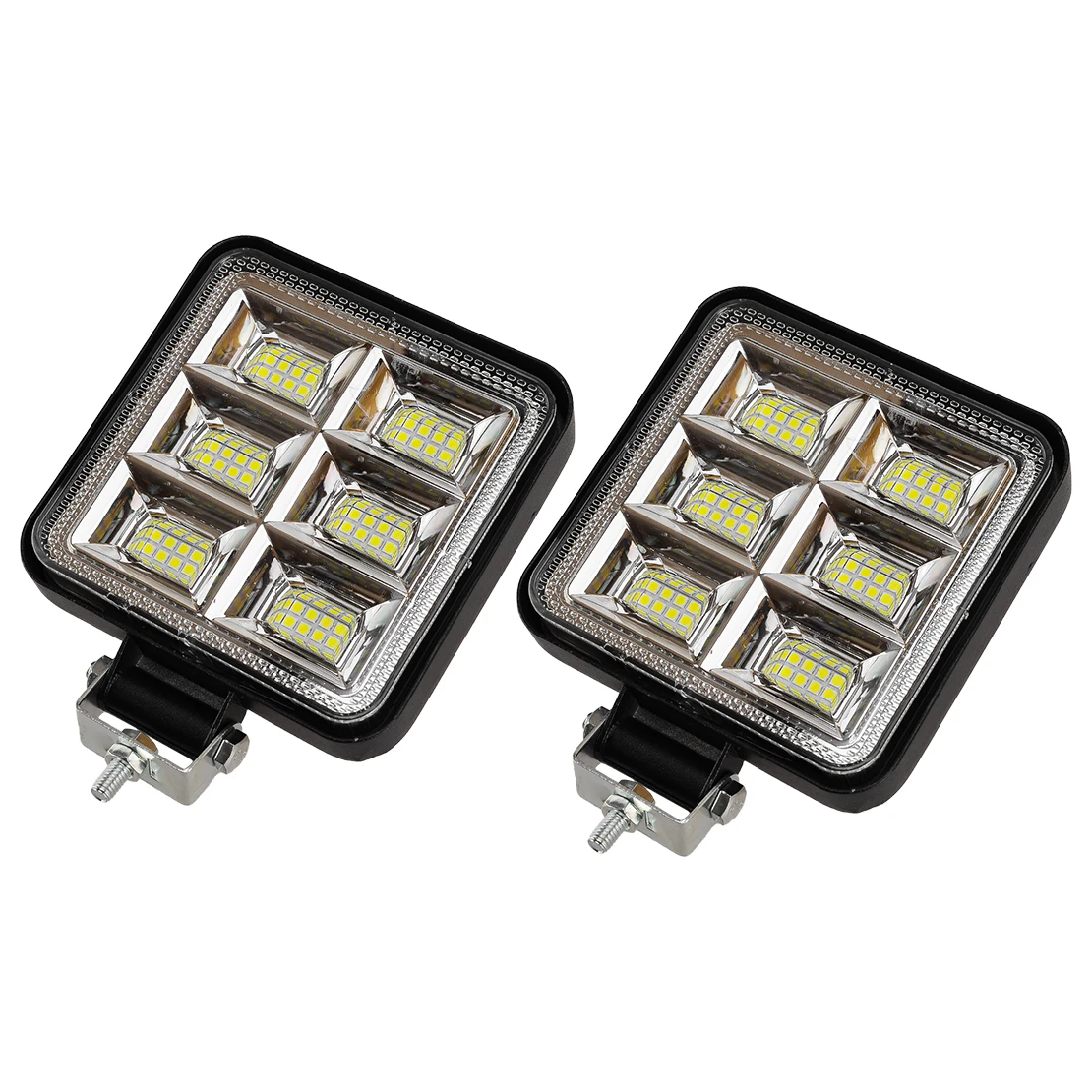 2pcs Square 4-Inch White LED Work Light Pods Flood Spot Lamp For Cars Truck Off Road SUVs Vans