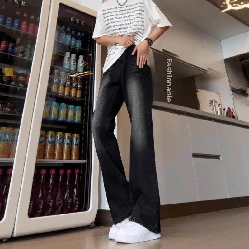 

Мужские джинсы Slim Fit: весенне-осенние, с низкой посадкой, прямые, в американском уличном стиле, повседневные, с эффектом потертости