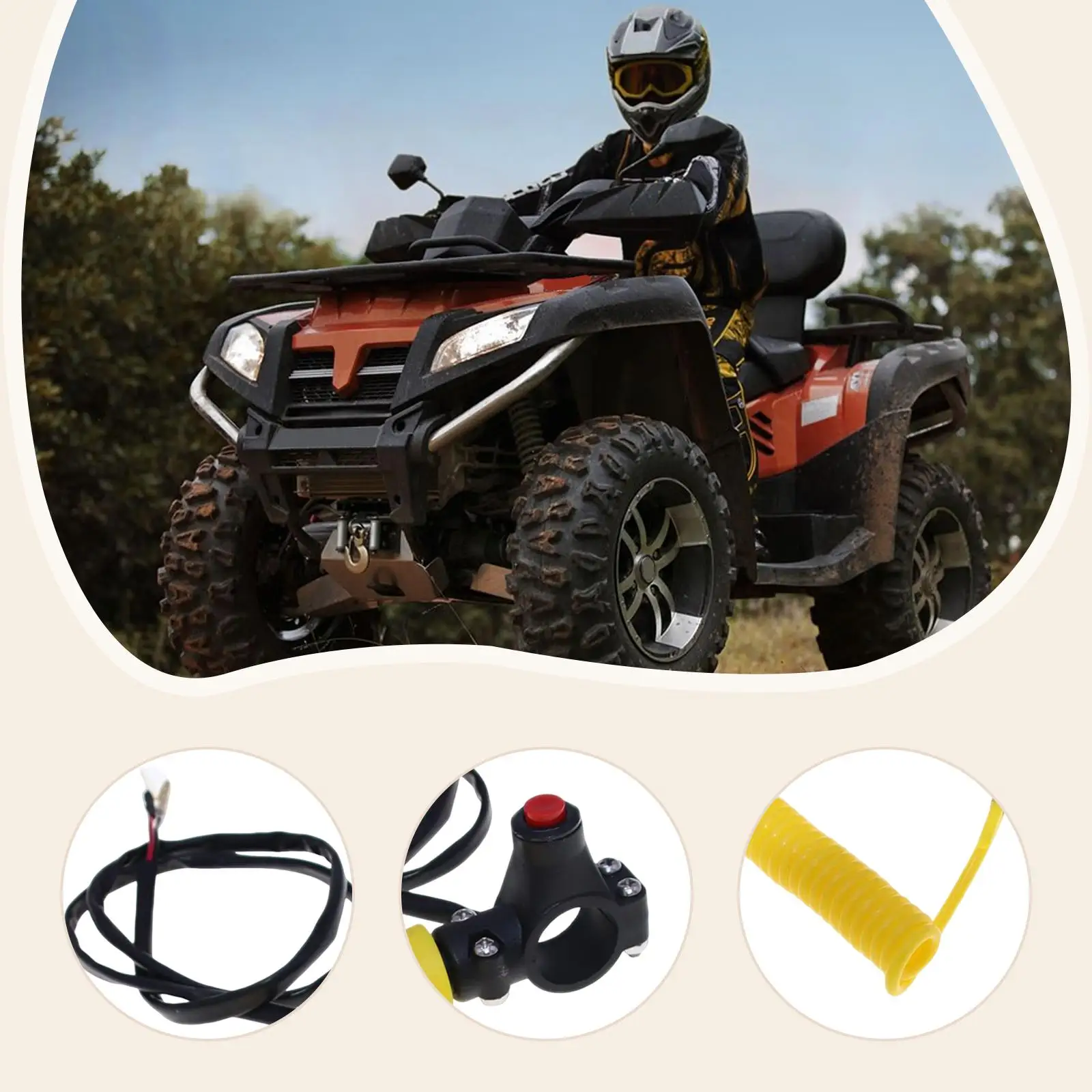 

Emergency Kill Switch with Lanyard Engine Brake Switch 70cm Cable for 49cc Motorcycle Quad Lightweight Professional