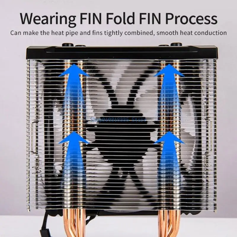  Advanced CPU Air Cooling 4Pin Color Illuminated Cover Coppered Heat Pipe