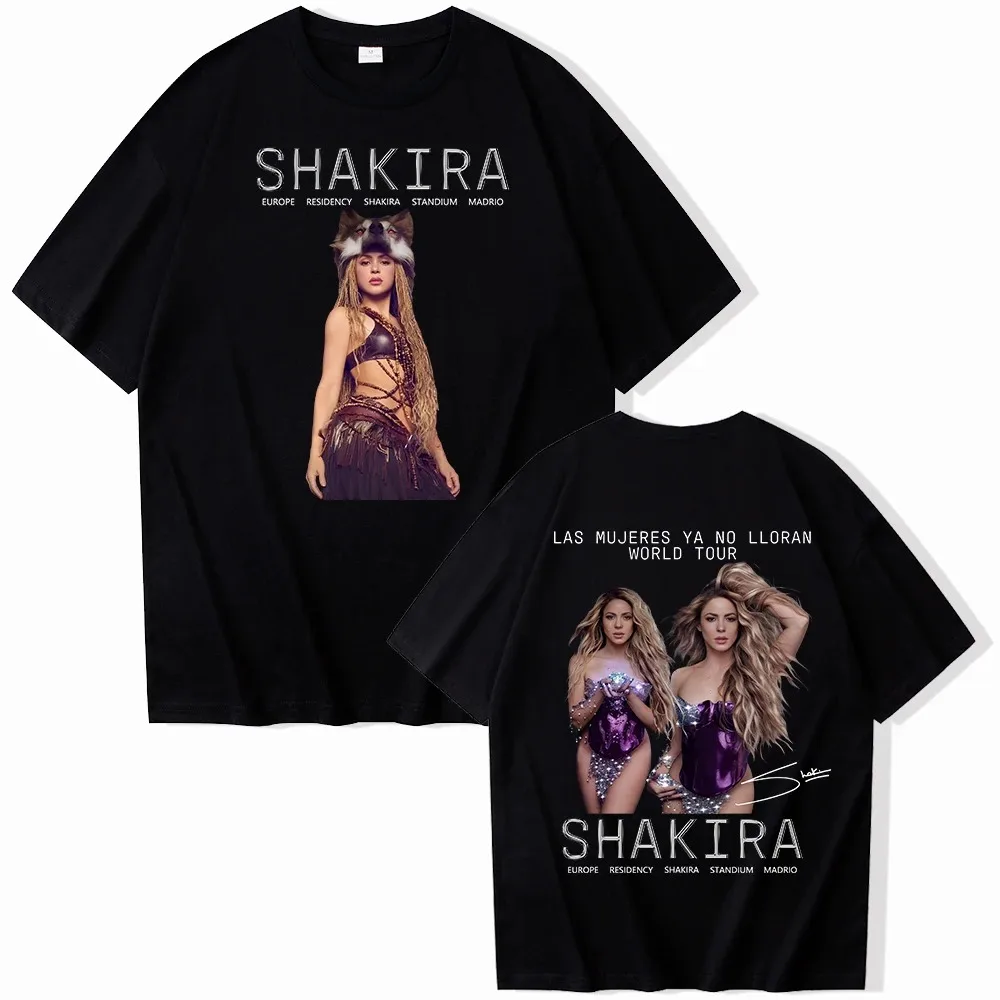 Camiseta con Estampado del Tour Mundial de Shakira 2026, para Hombre y Mujer, Holgada, Informal, Estilo Urbano, de Algodón Suave, Nueva para Verano