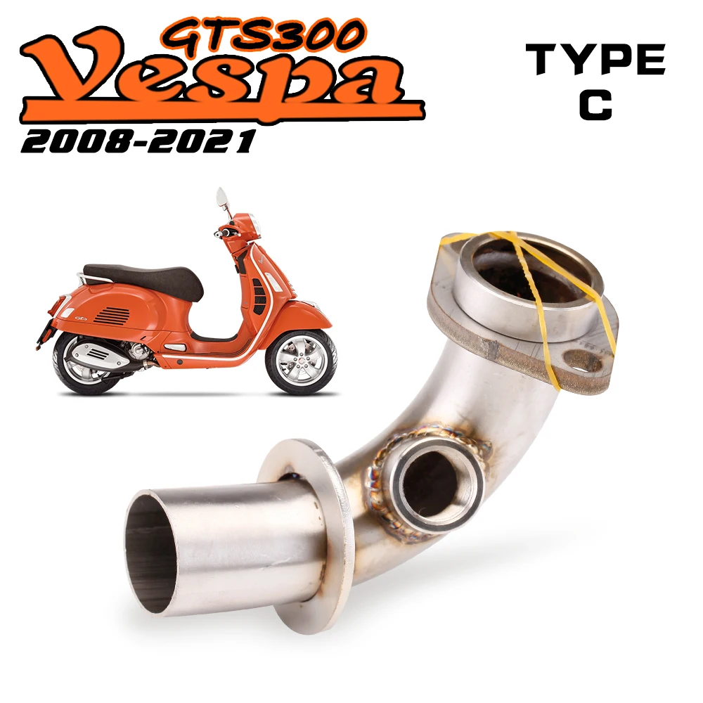 For GTS 250 300 Motorcycle Exhaust Pipe Stainless Steel Middle Link Pipe image 3