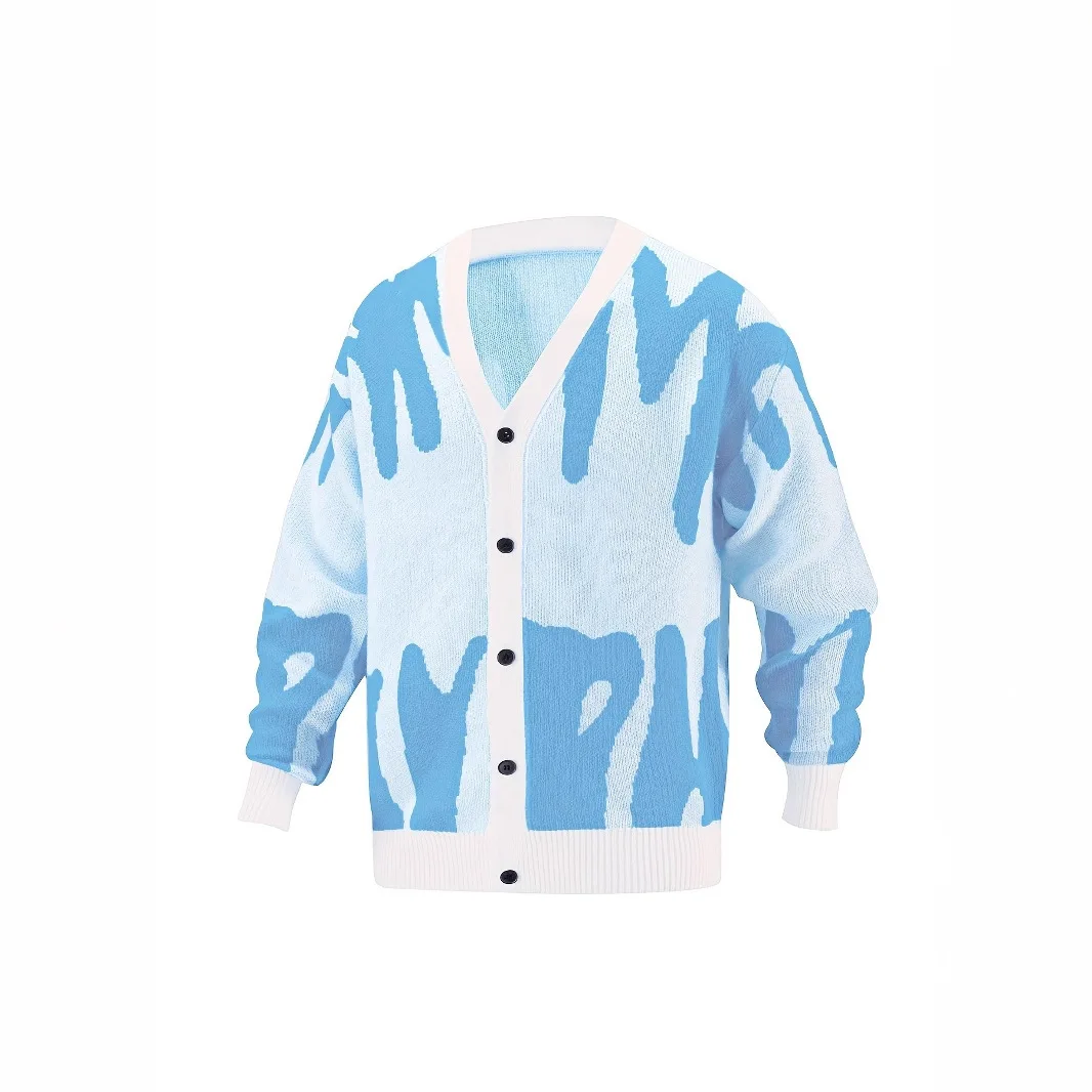 2025 خريف جديد موضة غير رسمية الخامس الرقبة واحدة الصدر سترة مشغولة من الصوف المرأة Vintage ملابس خارجية سترة معطف Sueter Mujer #4