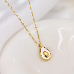 316L Stainless Steel High Sense Light Luxury French Shell Avocado Ladies Necklace Fashion Exquisite Jewelry SAN1145