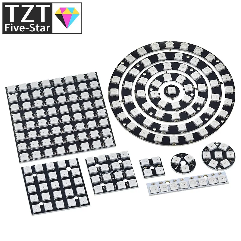 4 8 12 16 channel WS2812 WS2812B WS 2811 5050 RGB LED Lamp Panel Module 5V 1Bit 4Bit 8Bit 12Bit 16Bit 24Bit Rainbow LED Precise