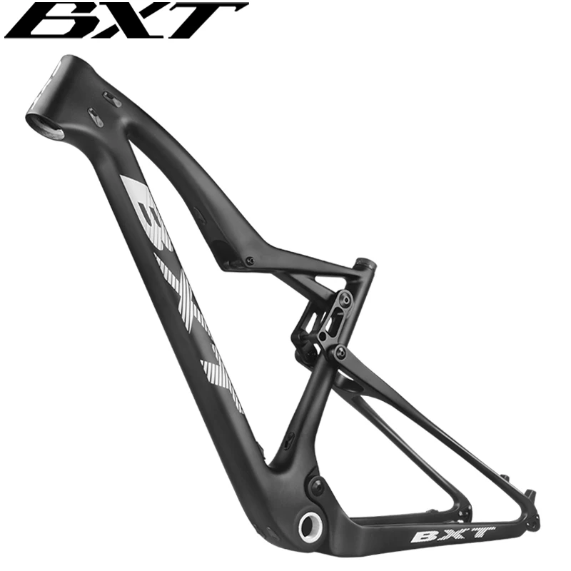 BXT Carbon Full Suspension Mountain Bike Frame, Thru-Axle Boost, 29er 2.35 Tire, XC MTB, 12X148